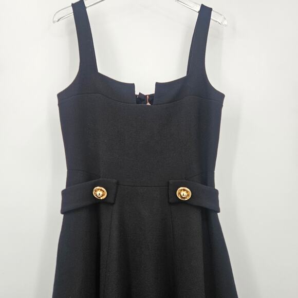 NWT Alexis Fiore Dress in Black Midi A-Line Wool Size Large - Picture 9 of 16